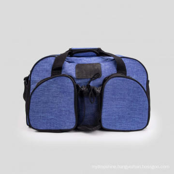 Blue canvas large capacity gym bag